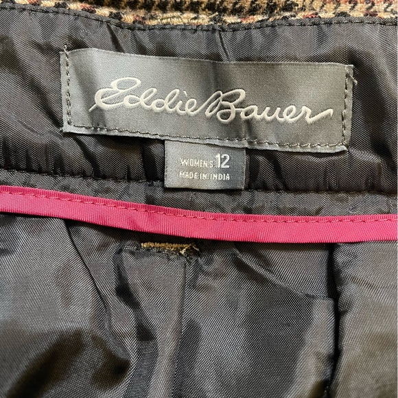 Eddie Bauer size 12 brown wool blend houndstooth pencil skirt - Picture 7 of 7